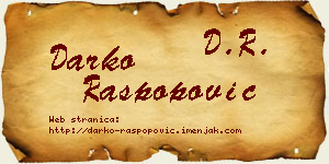 Darko Raspopović vizit kartica